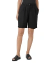 Eileen Fisher Organic Linen Shorts In Black