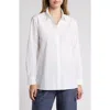 Eileen Fisher Classic Collar Easy Organic Cotton Button-up Shirt In White
