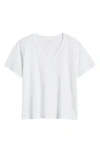 Eileen Fisher Easy V-neck Organic Cotton T-shirt In White