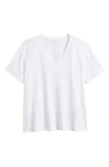 Eileen Fisher Easy Organic Cotton V-neck T-shirt In White