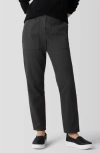 Eileen Fisher Easy Tapered Organic Cotton Pants In Gray