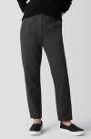 Eileen Fisher Easy Tapered Organic Cotton Pants In Gray