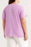 Eileen Fisher Easy V-neck Organic Cotton T-shirt In Purple
