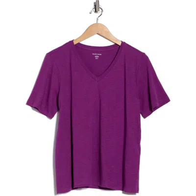 Eileen Fisher Easy V-neck Organic Cotton T-shirt In Purple