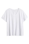 Eileen Fisher Easy V-neck Organic Cotton T-shirt In White