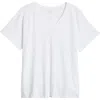 Eileen Fisher Easy V-neck Organic Cotton T-shirt In White