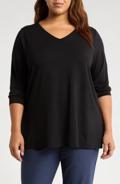 Eileen Fisher Easy V-neck Tunic In Black