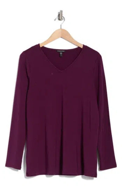Eileen Fisher Easy V-neck Tunic In Blackberry