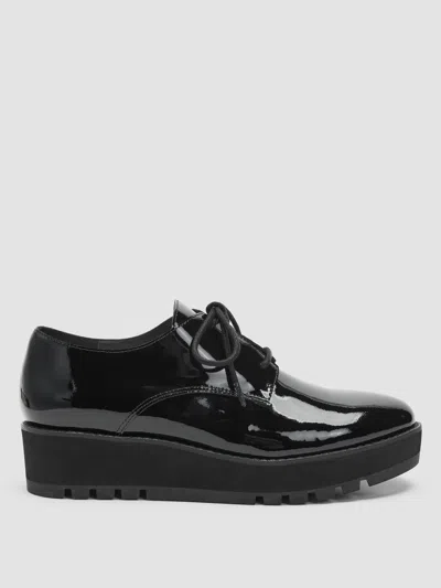 Eileen Fisher Eddy Patent Leather Platform Oxford In Bordeaux