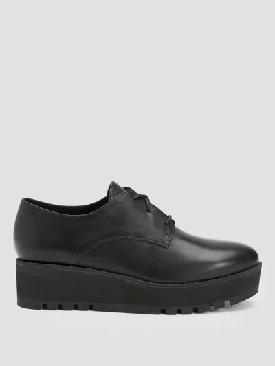 Eileen Fisher Eddy Smooth Leather Platform Oxford In Black