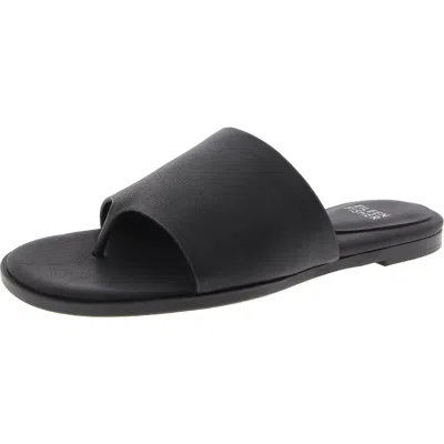 Eileen Fisher Edge Womens Leather Thong Sandals In Black