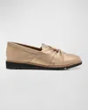 Eileen Fisher Eena Metallic Suede Twist Slip-on Loafers In Platinum