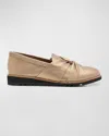 Eileen Fisher Eena Metallic Suede Twist Slip-on Loafers In Silver