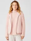 Eileen Fisher Eggshell Recycled Nylon Hooded Vest In Pink