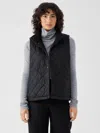 Eileen Fisher Eggshell Recycled Nylon Reversible Vest In Black