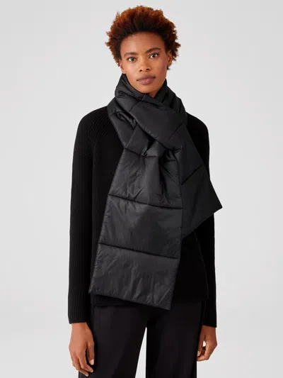 Eileen Fisher Eggshell Recycled Nylon Scarf In Black
