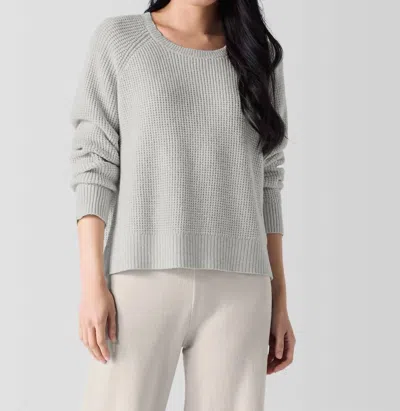 Eileen Fisher Eilee Raglan Sleeve Crew Neck Sweater In Sea Salt In Gray