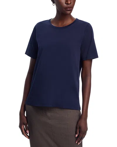 Eileen Fisher Elbow Sleeve Cropped Tee In Ink