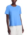 Eileen Fisher Elbow Sleeve Cropped Tee In Ultramarine