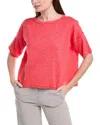 EILEEN FISHER EILEEN FISHER ELBOW SLEEVE LINEN-BLEND SWEATER