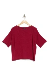 Eileen Fisher Elbow Sleeve Linen-blend Pullover In Roseberry