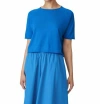 Eileen Fisher Short Sleeve Linen & Cotton Pullover Top In Multi