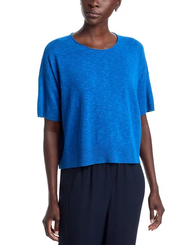 Eileen Fisher Elbow Sleeve Sweater In Blue