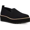 Eileen Fisher Ergos Stretch Canvas Wedge Loafers In Black