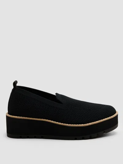 Eileen Fisher Ergos Recycled Stretch Knit Platform Loafer In Black