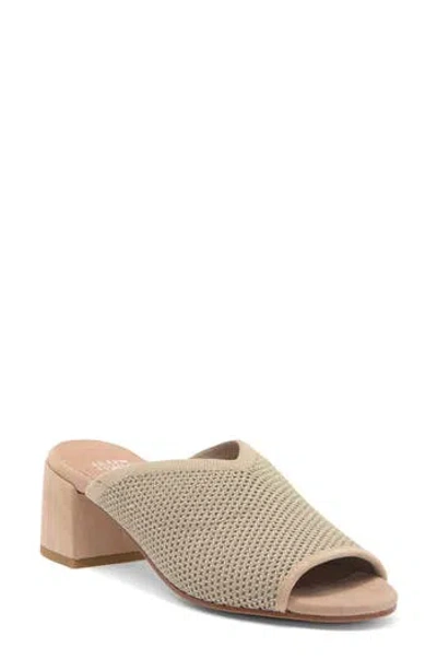 Eileen Fisher Fave Block Heel Slide Sandal In Light Pink Knit