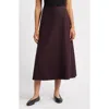 Eileen Fisher Felted Wool Jersey A-line Skirt In Burgundy