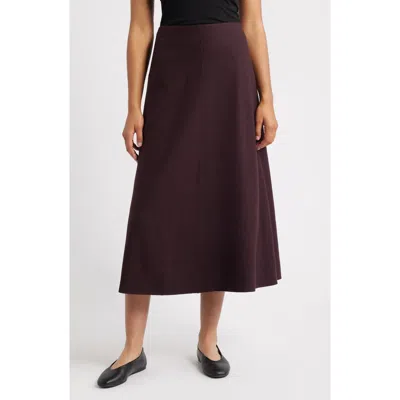 Eileen Fisher Felted Wool Jersey A-line Skirt In Burgundy