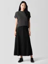 Eileen Fisher Felted Wool Jersey A-line Skirt In Regenerative Wool In Black