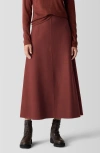 Eileen Fisher Felted Wool Jersey A-line Skirt In Redwood
