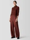 Eileen Fisher Felted Wool Jersey Cargo Pant In Regenerative Wool In Brown