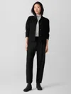 Eileen Fisher Felted Wool Jersey Lantern Pant In Regenerative Wool In Black