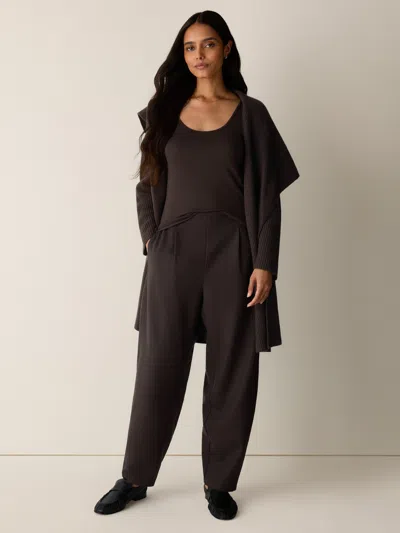 Eileen Fisher Felted Wool Jersey Lantern Pant In Regenerative Wool In Coffee