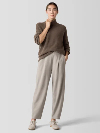 Eileen Fisher Felted Wool Jersey Lantern Pant In Regenerative Wool In Brown