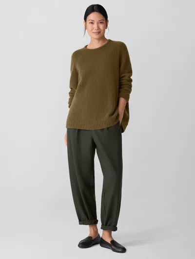 Eileen Fisher Felted Wool Jersey Lantern Pant In Regenerative Wool In Woodland