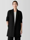 Eileen Fisher Felted Wool Jersey Long Blazer In Regenerative Wool In Black