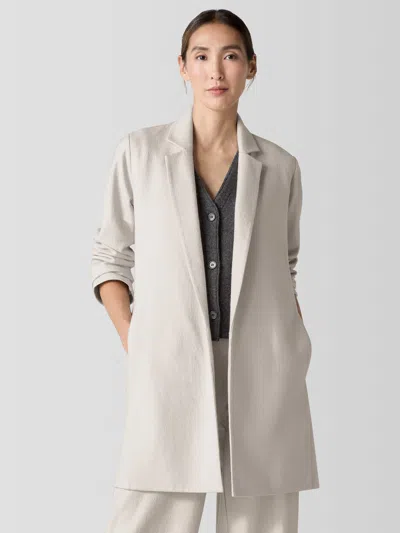 Eileen Fisher Felted Wool Jersey Long Blazer In Regenerative Wool In Gray