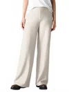 Eileen Fisher Felted Wool Jersey Wide-leg Long Pants In Chalk In Neutral