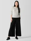 Eileen Fisher Felted Wool Jersey Wide-leg Pant In Regenerative Wool In Black