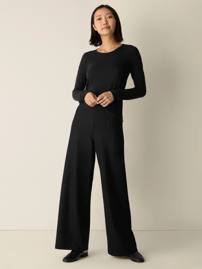 EILEEN FISHER FELTED WOOL JERSEY WIDE-LEG PANT IN REGENERATIVE WOOL