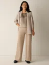 Eileen Fisher Felted Wool Jersey Wide-leg Pant In Regenerative Wool In Nude