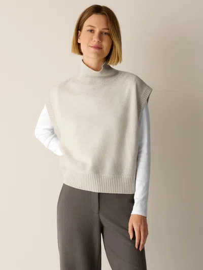 Eileen Fisher Fine Felted Wool Turtleneck Top In Regenerative Wool In Black