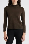 Eileen Fisher Fine Gauge Wool Turtleneck Sweater In Brown
