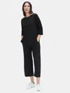 Eileen Fisher Fine Jersey Bateau Neck Top In Black
