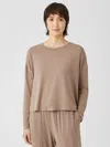 Eileen Fisher Fine Jersey Box-top In Animal Print