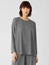 Eileen Fisher Fine Jersey Box-top In Gray